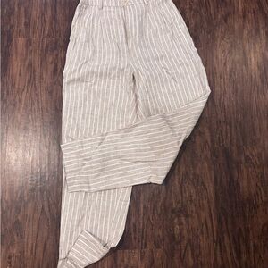 Madewell Beige Striped Women's Trousers